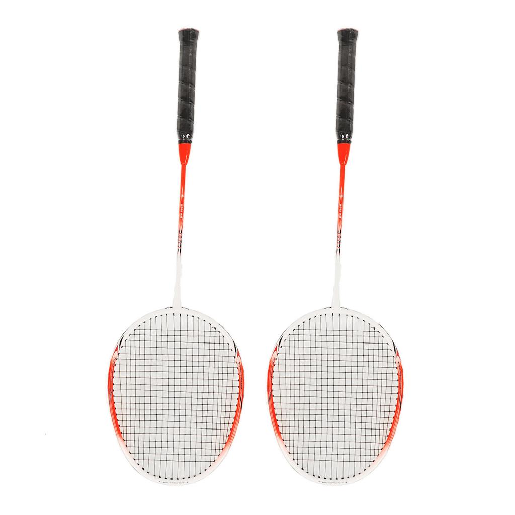 2PCS Badminton Rackets Alloyed Carbon Steel Integrated Badminton Racquet Set for Outdoor Sports Amateur