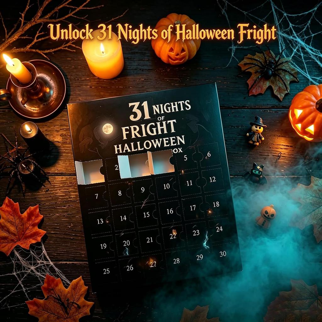 Calendario dell'Avvento di Halloween 3D 2026 Scatola Misteriosa Sorpresa 31 Notti di Paura Conto alla Rovescia di Halloween Con 31 Mini Figure Spettrali Per Decorazione Scrivania Casa