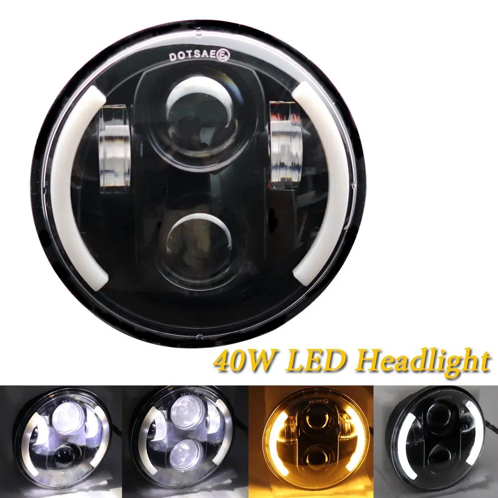 5.75 Inch LED Headlight DRL For Harley Sportster 1200 XL1200L Custom XL1200C 883 XL883 883L XL883R 48 Headlamp 5 3/4"