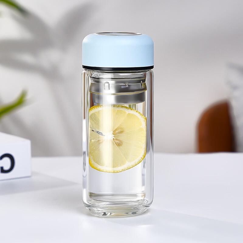 Portable Double-Layer Glass Tea Infuser Mug
