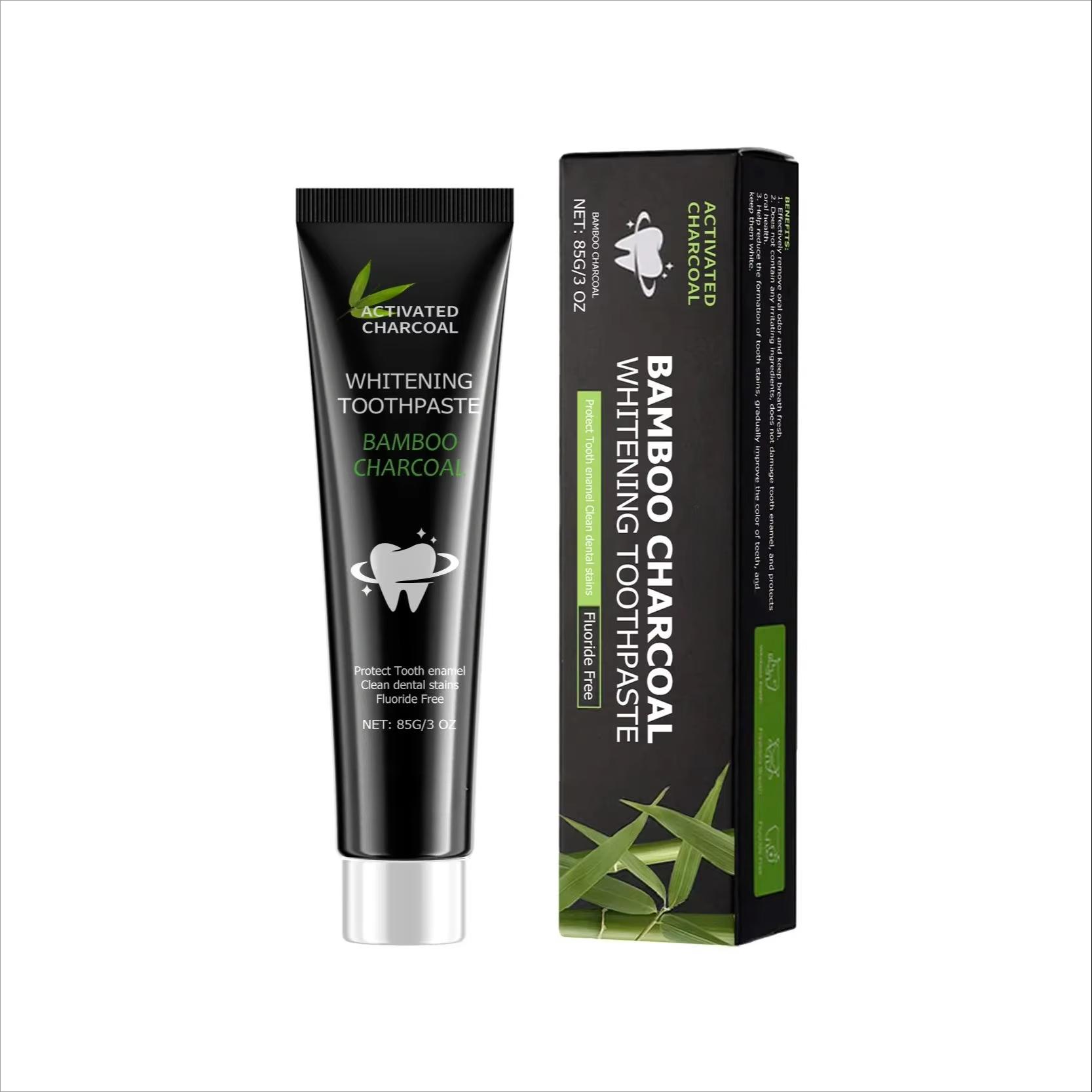 

Whitening Toothpaste Adsorb Bad Breath Remove Yellow Teeth Strong Deep Cleaning Teeth Stain Oral Care Bamboo Charcoal Toothpaste 1PC