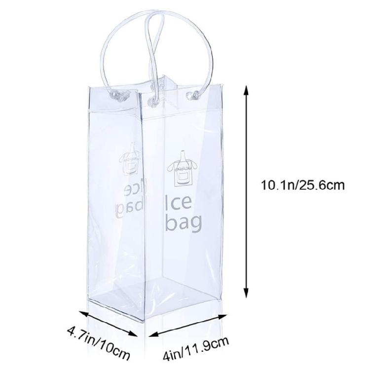 3PCs Portable Clear PVC Coolers Sleeves for Bottles Waterproof Ice Wine Bag with Handle Perfect for Travel and Gifting
