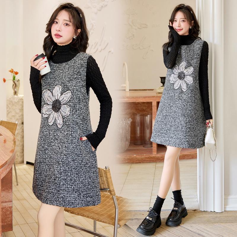 

Весна 2025 Женское приталенное модное платье-жилет, комплект из двух предметов YJ8511 XL (125-140 jin)