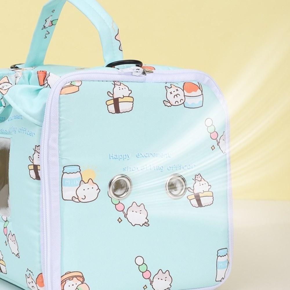 Cartoon Pattern Warm Parrot Carrier Bag Thicken Large Space Bird Travel Cage Windproof with Window Hamster Outdoor Bag Outside