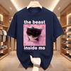 The Beast Inside Me Cat Funny T Shirts Men Cat T-shirt Round Neck Short Sleeve Trendy Tee Shirt T Shirt