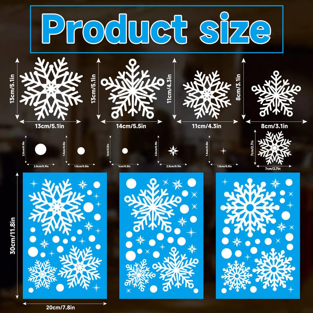 Window Christmas Stickers Set With Snowflake Design For Festive Decoration