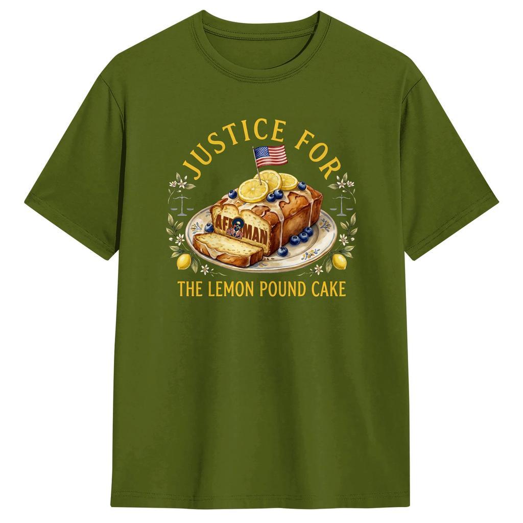 AfroUnisex Justice for Lemon Pound Cake T Shirt Leisure T Shirts ShortSleeve Y2K Basic Tshirt Summer Cotton Oversize Top Tees