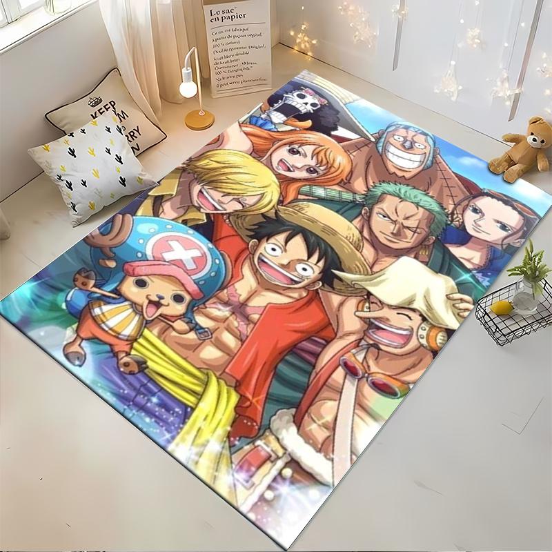 Colorful Anime-Themed Carpet with Cartoon Characters In Vibrant Scene Suitable for Use As an Anti-slip for Living Room Bedroom Sofas