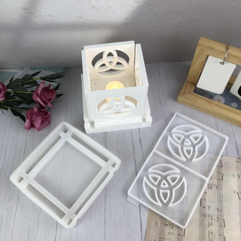 2pcs Creative Knot Candle Holder Silicone Mold Set Sturdy Display Ornament Mould for DIY Crafts and Home Decors