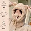 Cute Bear Ear Fluffy Hat Winter Windproof Balaclava Mask Scarf Neck Warmer for Cycling Outdoor Sports Unisex Adult Kids