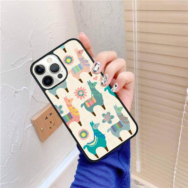 Llama Alpaca Face Animal Cactus Phone Case For apple 16 11 12 13 14 Pro Max Plus for coque