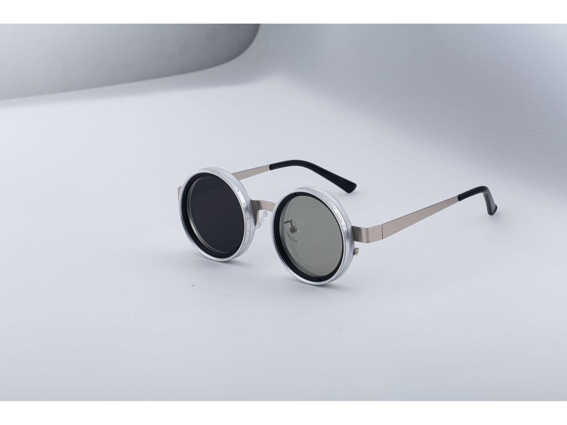 

Round Frame Men s Adjustable Zoom ND Sunglasses - High-End TikTok Trendsetter