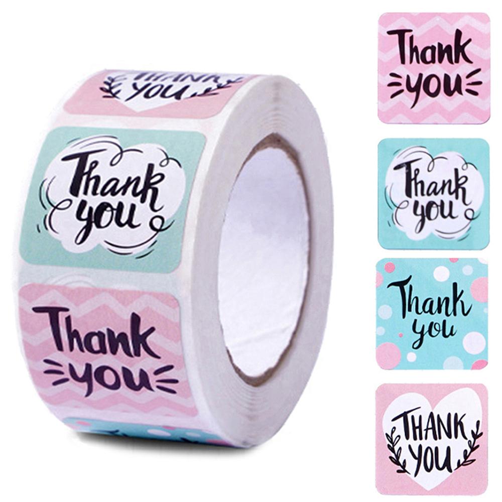 Custom Logo Stamp Stickers Cute Thank You Square Decoration X091