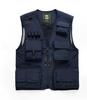 Men's Multi-Pocket Outdoor Fishing Photography Vest, V-Neck Sleeveless Plus Size Workwear 7898 Thin Design