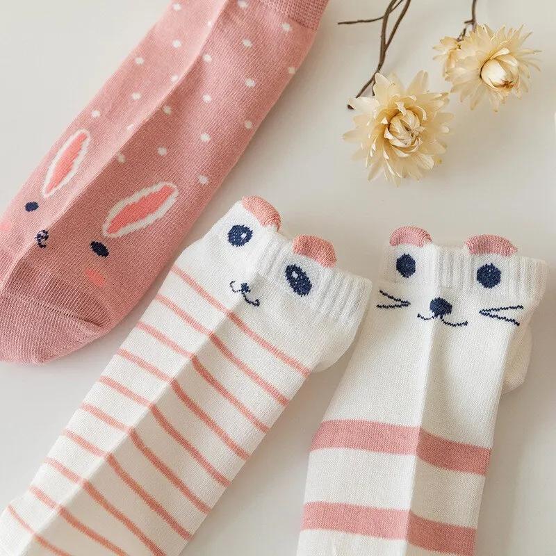 5/10/20 Pairs Women's Short Tube Socks Pink Cat Thin Four Seasons Cute Boat Sockslow Top Ins Trendy Socks harajuku kawaii