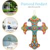 Kit de Peinture Diamant DIY Pendentif Croix Strass Acrylique Ornements Muraux Suspendus