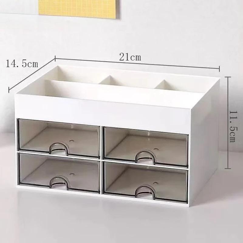 Multi-functional desktop storage box with drawers, office stationery storage box, vanity cosmetics storage box белый