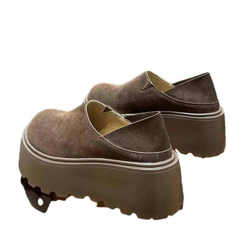 Leopard Platform Women Loafers Shoes Fad Suede Mid Heels Shoes Designer Casual Shoes 2025 Trend Winter New Brand Chaussures Lady