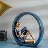 Girl's black statue suitable for home office, living room, dining table decoration, reading, bedroom, coffee rack, desktop decoration
