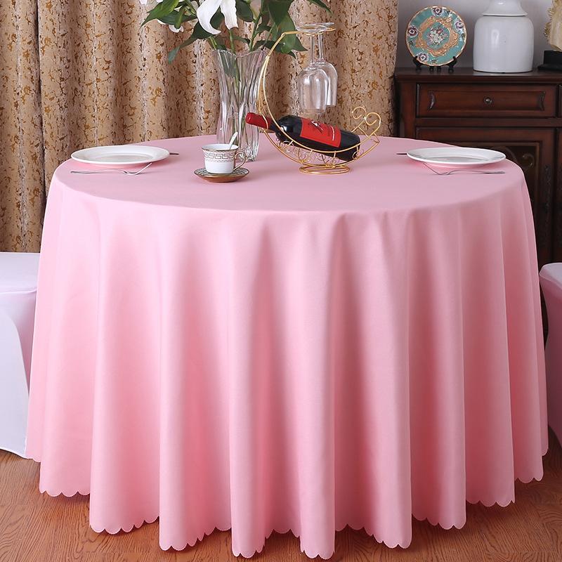 Advertising Exhibition Tablecloth Tablecloth Round Table Skirt Skirt Plain Weave Solid Color Zhu Wenwei Gauze Material Round Tablecloth