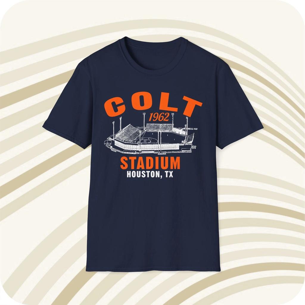 Throwbackmax Colt Stadium 1962 Klassischer Schnitt Baseball T-Shirt - Houston Astros