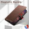 SUTENI J07 For iPhone 17 Pro Case Compatible with MagSafe Litchi Texture Leather Wallet Phone Cover