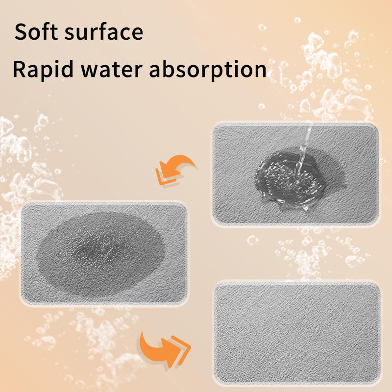 Memory Foam Bath Mats Anti-Slip Shower Carpet Coral Fleece Soft Foot Pad Absorbent Bathroom Rug Washable Entrance Doormat
