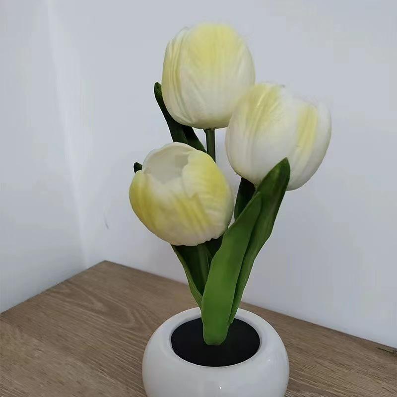 LED Tulip Night Light: Simulation Bouquet Lamp for Bedroom Decor