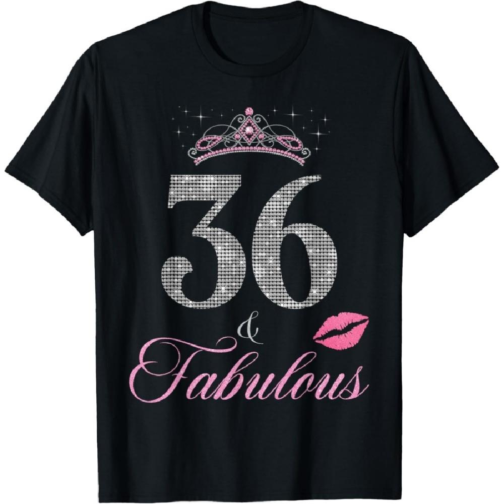 

36 and Fabulous 36th Birthday 36 Years old B-day Party Queen T-Shirt XXXXXL
