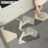Kitchen Carpet PVC Waterproof Leather Floor Mat Minimalist Geometric Pattern Rug Long Size Home Decor Rugs Alfombra De Cocina