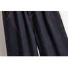 DIMANAF 2026 Spring Summer Plus Size Women Long Pants Denim Jeans Elastic Waist Oversize Loose Cotton Plaid Blue