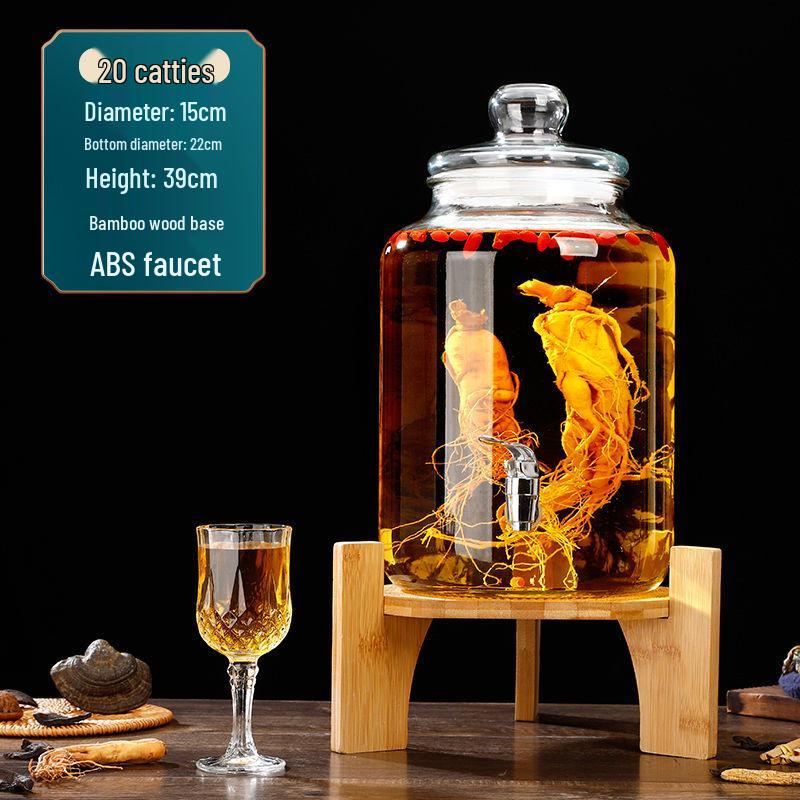 Glas-Infusionsbehälter mit Zapfhahn: 10-20 Jin Versiegelte Enzym- und Kimchi-Weinlagerung