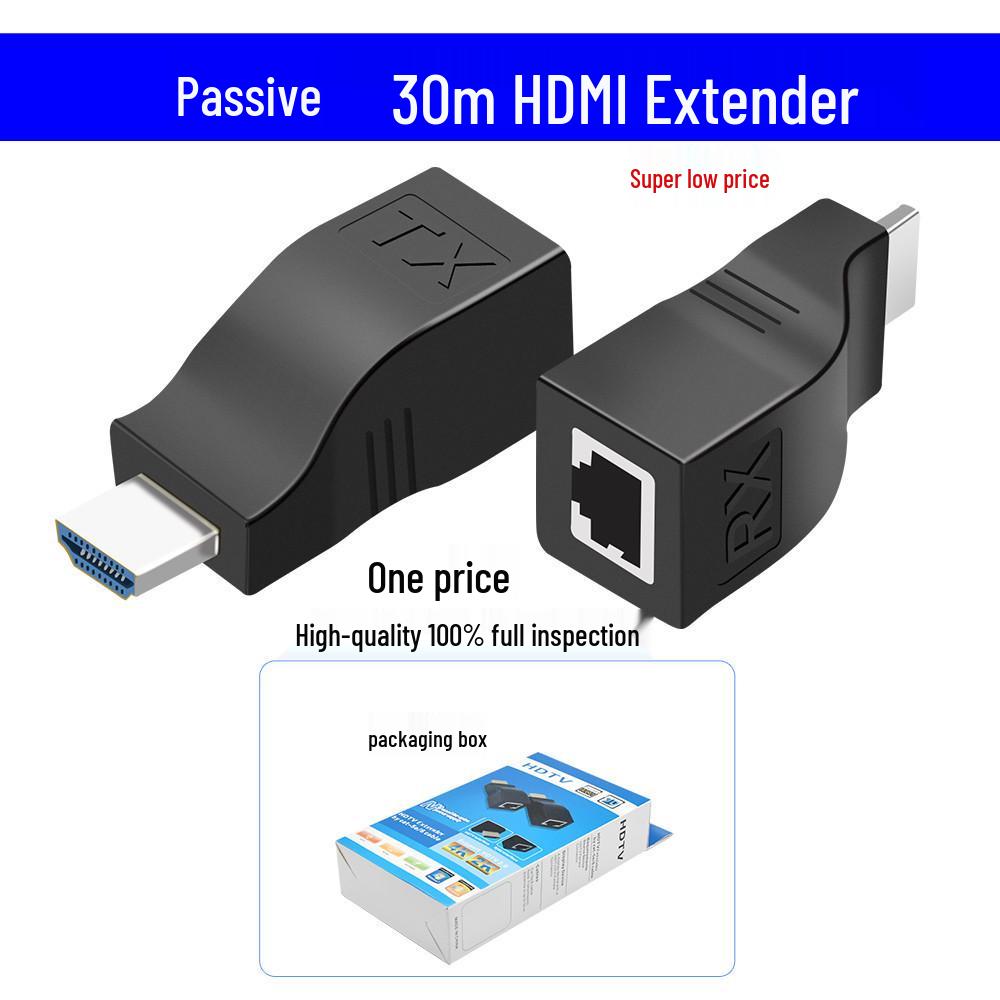 30m HDMI to RJ45 Network Cable Extender & Signal Amplifier Transmitter for 3D.