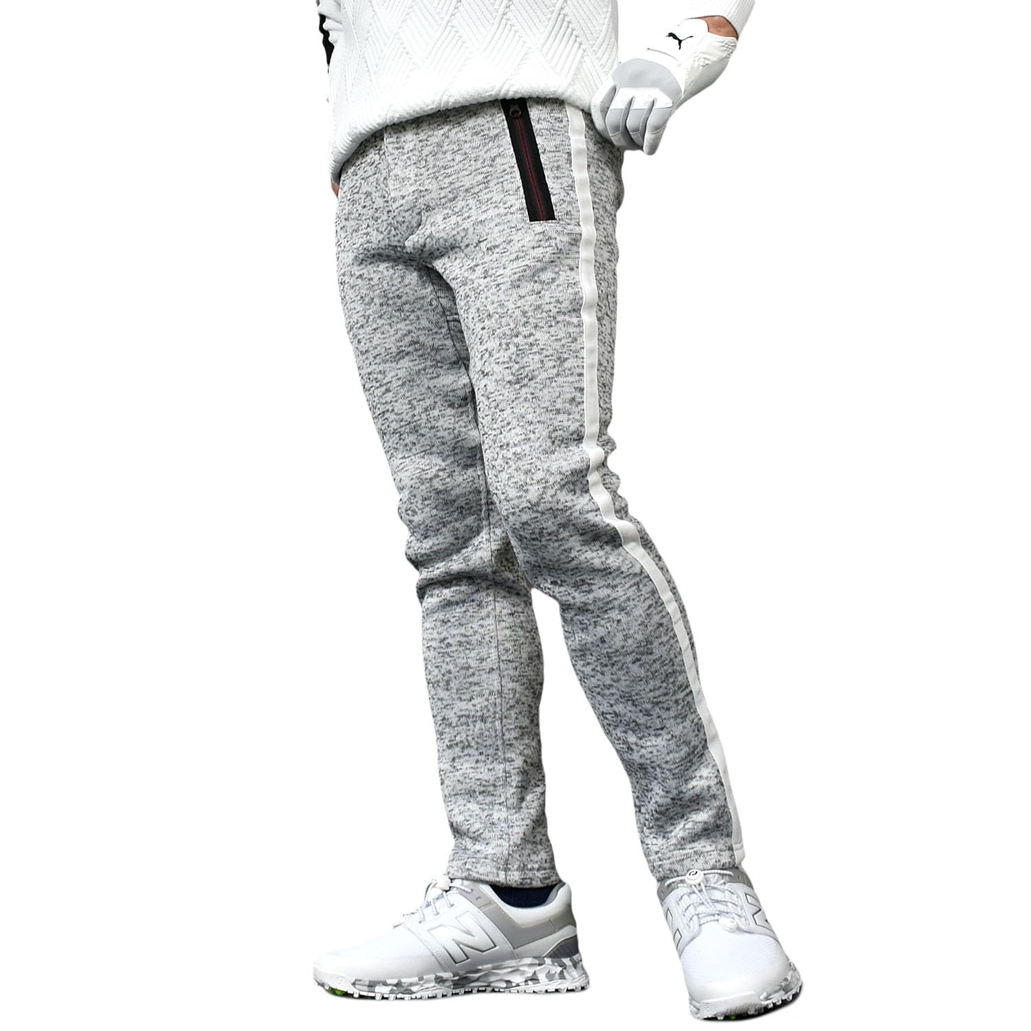 

COMON GOLF Golf Cold Plus Sizes Sliver Mix Size L Men s Pants, Fleece-Lined, Stretch, Weather, Available, Tapered, Knit, Warm, Fall/Winter, Gray,