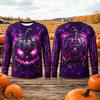 Halloween Long Sleeve T-Shirt Men Mechanical Cyber Jack O Lantern Pumpkin 3D Printed Casual Breathable Fashionable Quick-dry Top