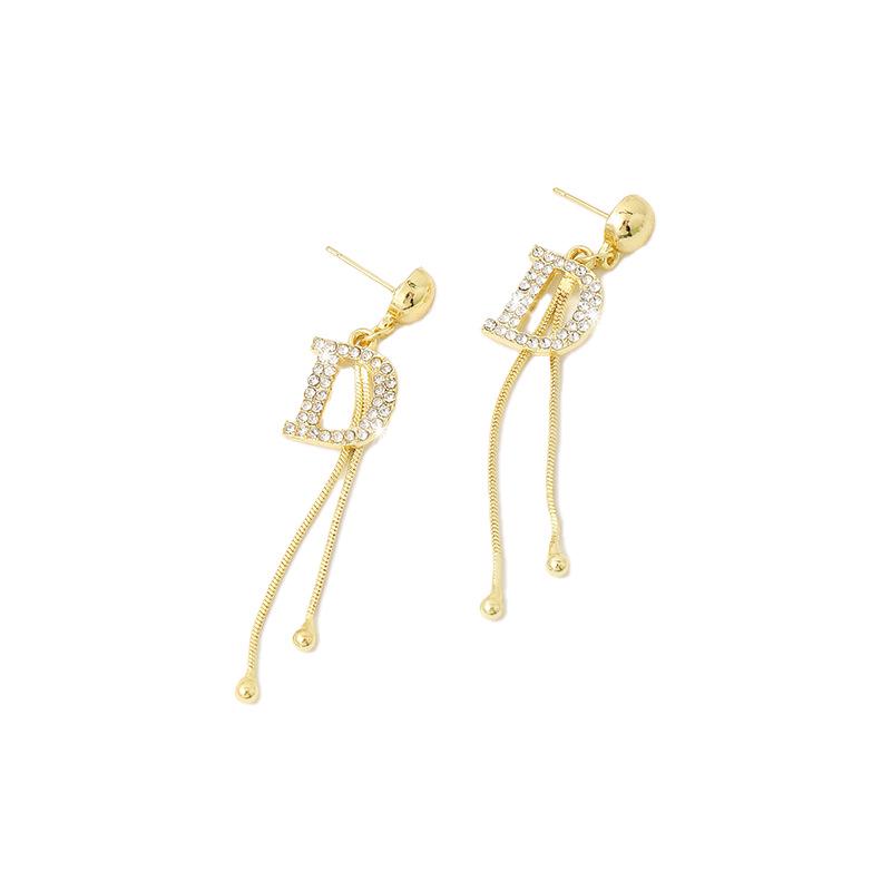 Elegant Tassel Letter Earrings: Stylish S925 Silver for Women