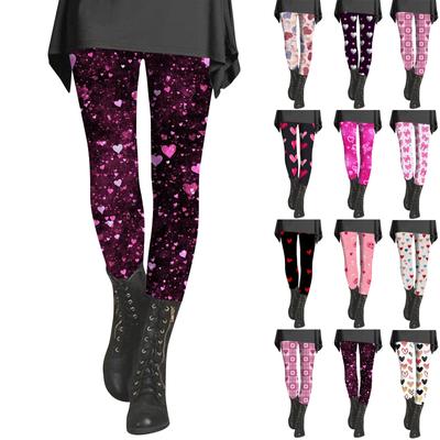 Women's Print Pants Elastic Soft Cotton Leggings Casual Home Pajamas
