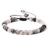 Natural Stone 6mm Beads Bracelet Adjustable Rope String Braided Bracelets For Women Men Amethysts Red Agates Lava Beaded Bangles