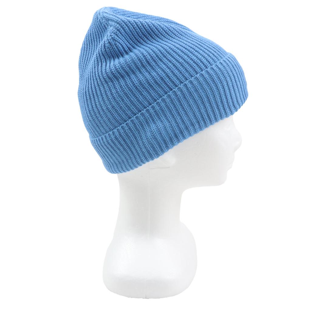 Excellent MONCLER Knit cap Hat with logo patch blue cotton mens Used