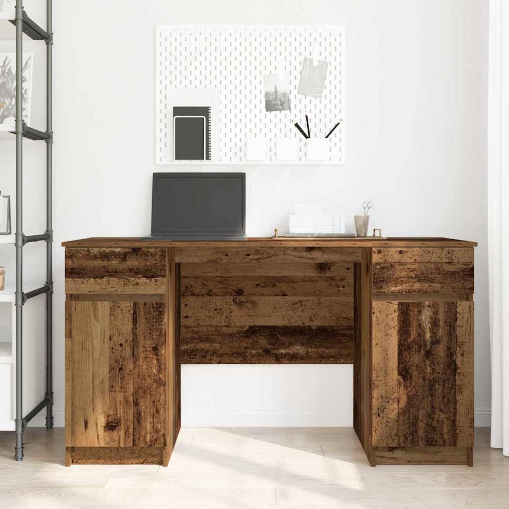 Vintage Style Desk with Shelf 140 X 49 X 76 Cm Engineered Wood