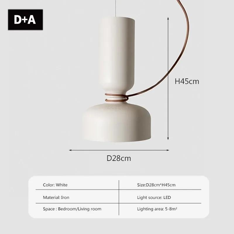 Nordic Modern Restaurant Pendant Light Iron Black White Retro Bar Bedroom Living Room Pendent Lamp Decoration Lighting Fixtures