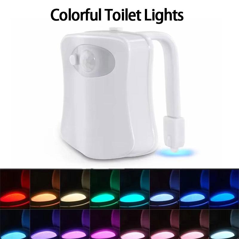 8Colors PIR Motion Sensor Toilet Lights LED Washroom Night Lamp Toilet Bowl Lighting For Bathroom Washroom Toilet Night Light