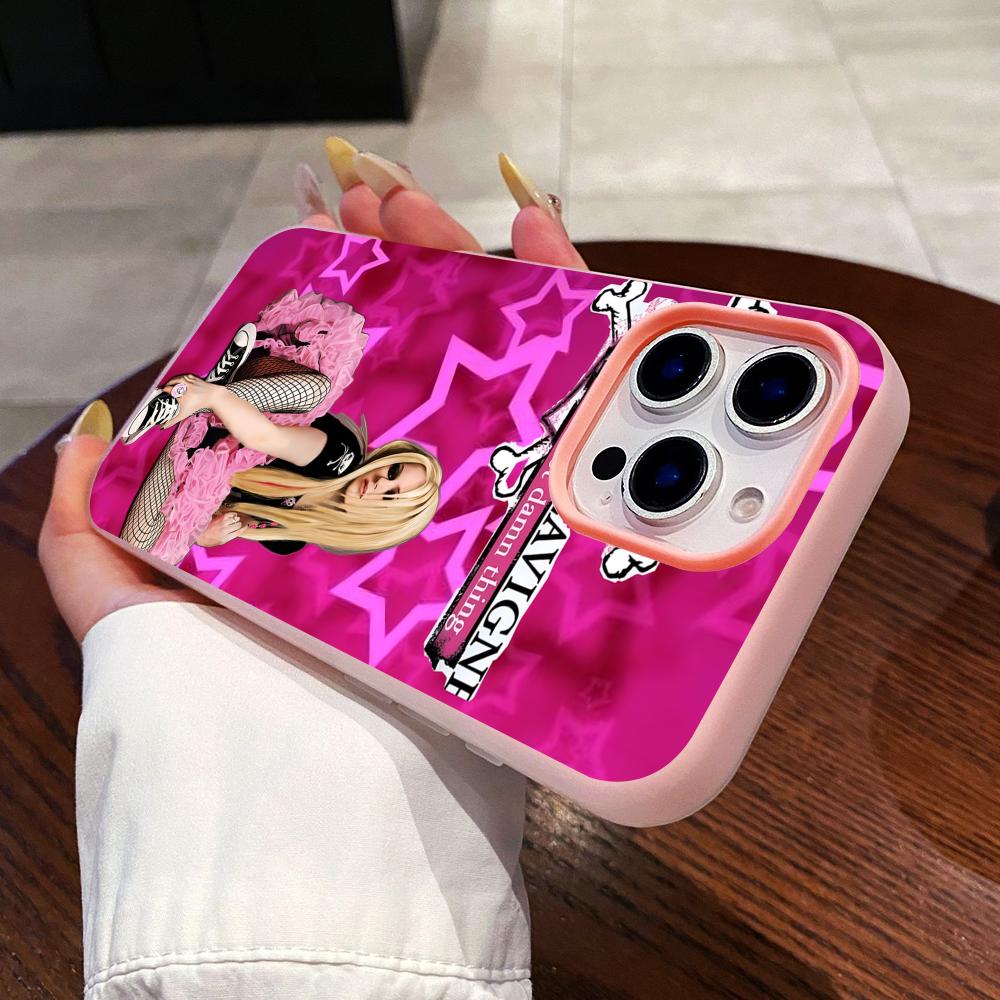 Avril Lavigne Jelly Double layer Pink Mobile Phone Case for iPhone 17 16 15 14 13 12 11 Air Pro Max Plus Protective