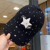 Soft Top Cotton Peaked Cap Face Slimming Casual Couple Hat Star Dot Baseball Cap  For Women