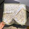 100% Pure Silk Square Scarf Women Ditsy Floral Print Lavender Bandana Neckerchief Hair Scarf Headband Bag Accessory Luxury Gift