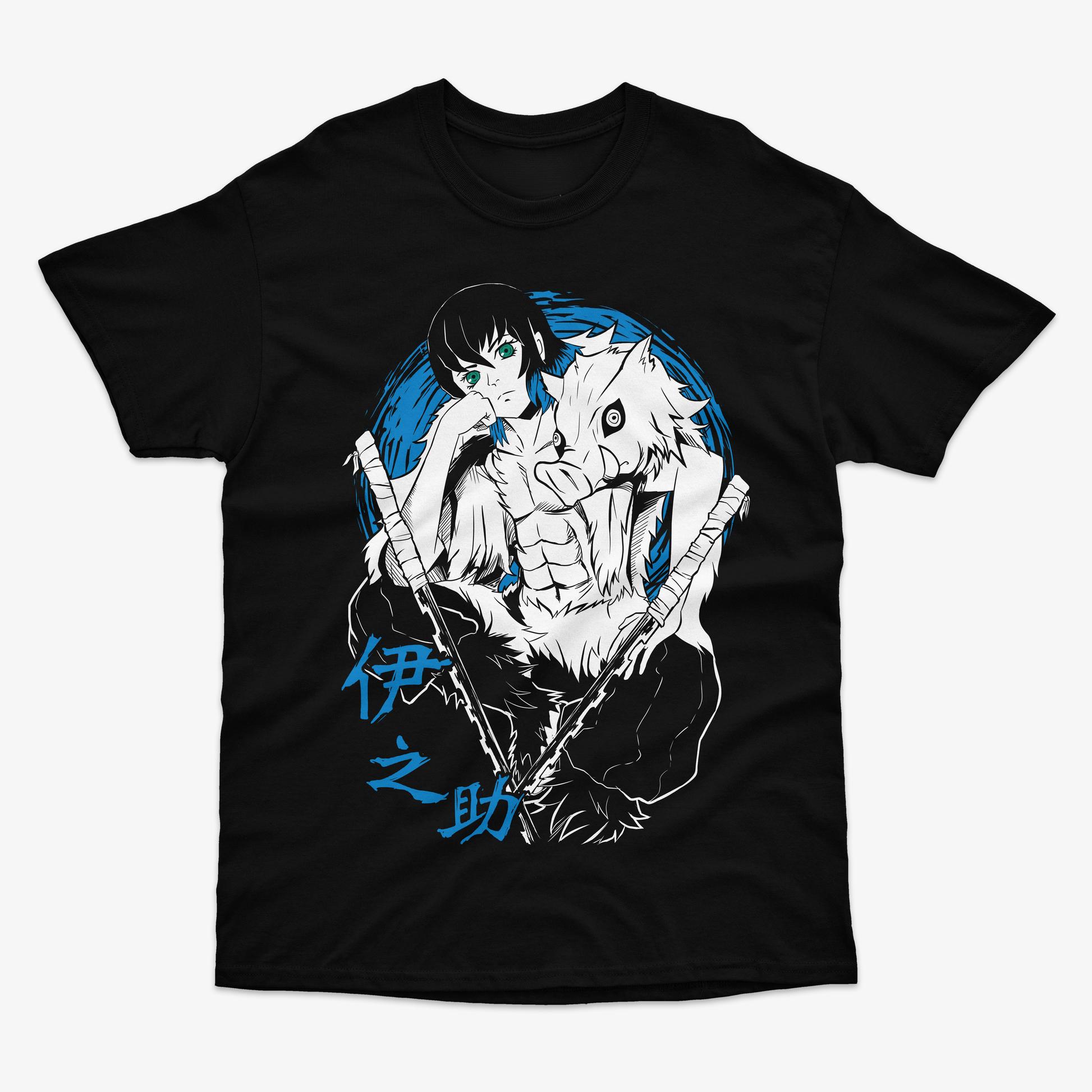 Demon Slayer Inosuke Hashibira Anime Graphic T Shirt Manga Streetwear Cotton Oversized Tee S разноцветный