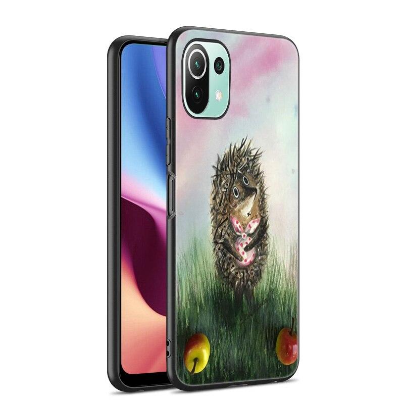 Custodia per Telefono Riccio nella Nebbia Per Xiaomi Mi 11 Lite NE 11i 10T 11T Pro A2 A3 Lite POCO F3 M3 M4 C31 X3 Pro NFC GT Cover Nera
