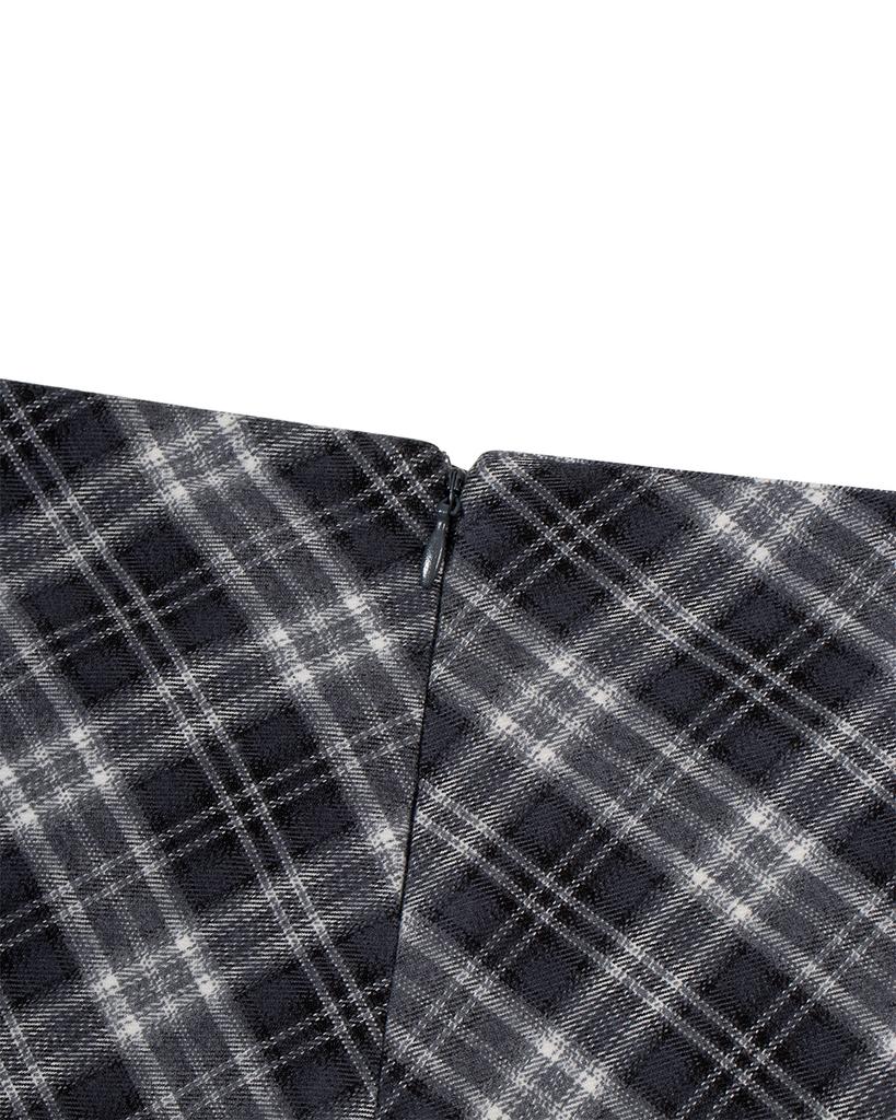 MOAA Vintage Check Flare Skirt (Ashed)
