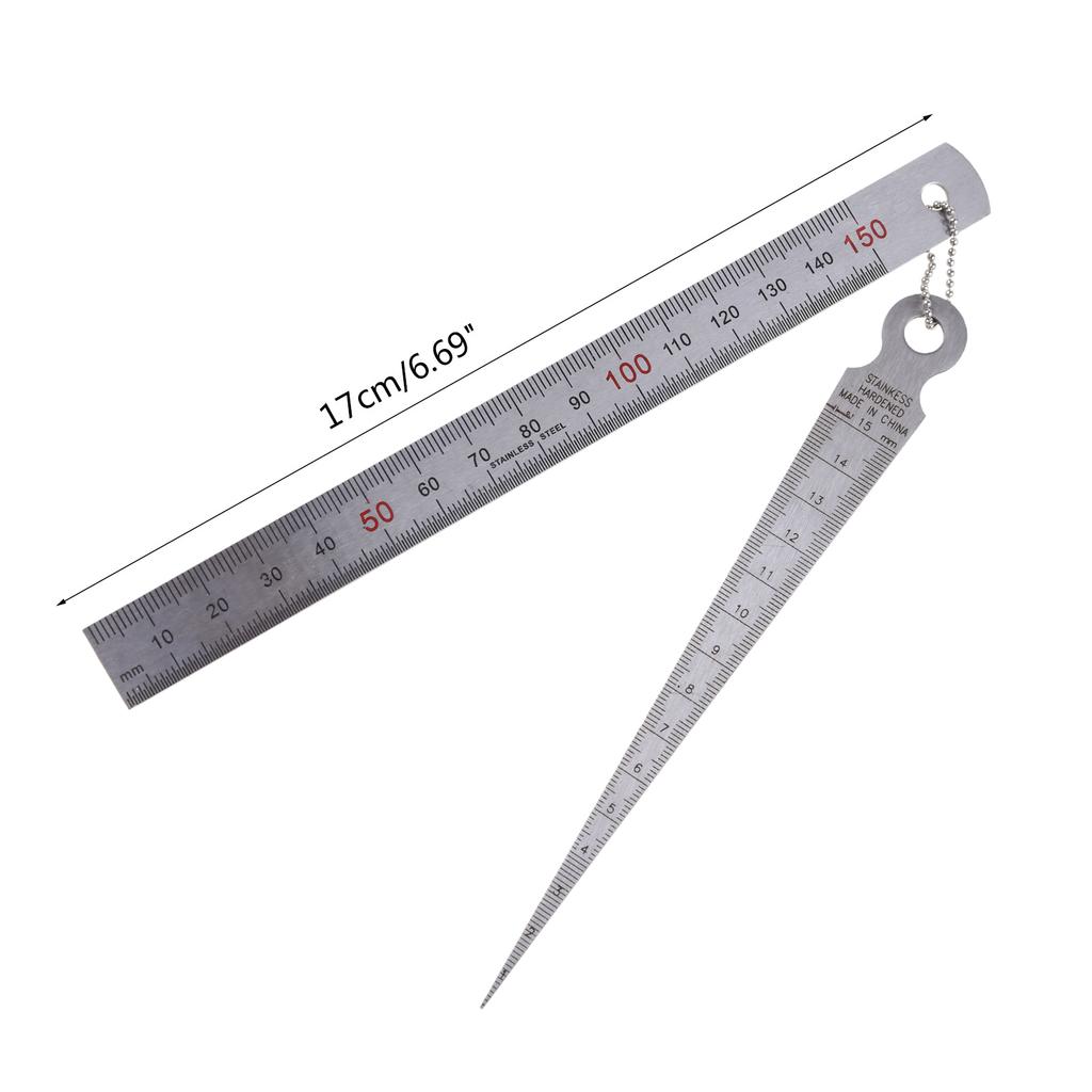 Taper for Gap Gauge & Straight Ruler 1-15mm 1-15cm Stainless Steel Depth Ruler Hole Inspection Tool Dimensional Measurem