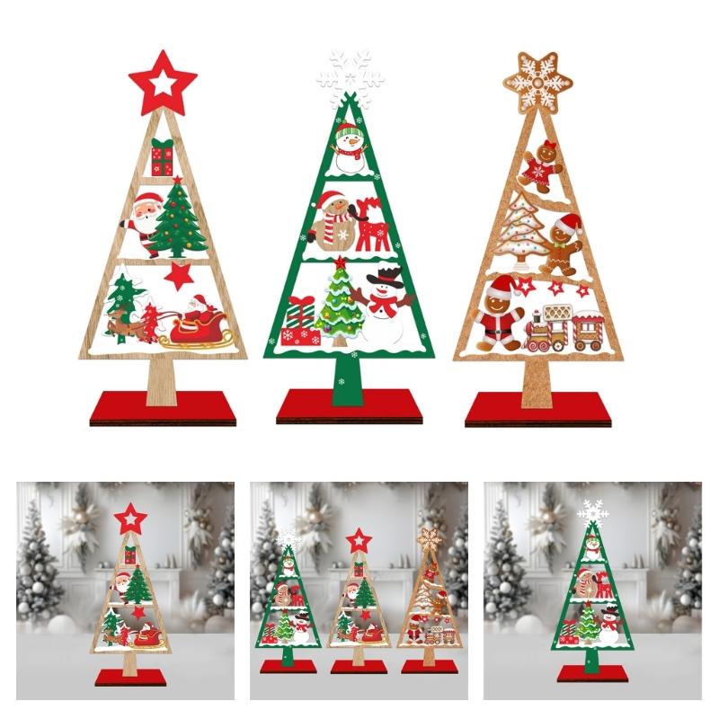 Natural Wood Festival Tree Sculpture Holiday Centerpiece Handmade Desktop Decoration For Christmas Gatherings And Gifts
